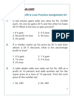 Percentage, Profit & Loss Practice Assignment 02: 1. A Real Estate Agent Sells Two Sites For Rs. 22,500