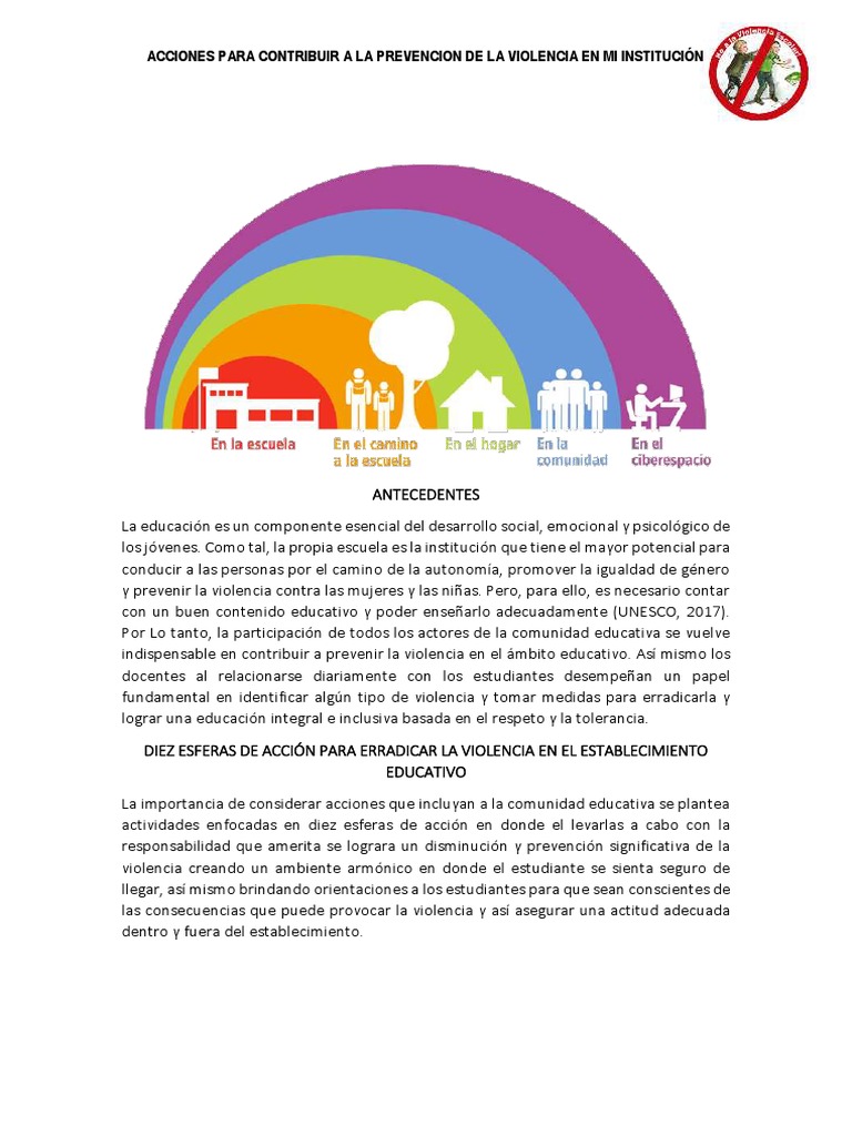 Acciones para Contribuir A La Erradicacion de Violencia | PDF ...