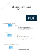 Applications of First Order DE