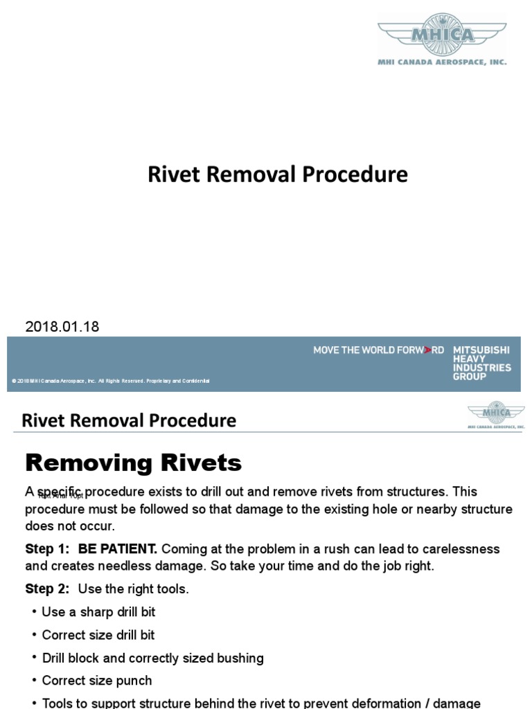 Rivet Removal Procedure | PDF | Rivet | Tools