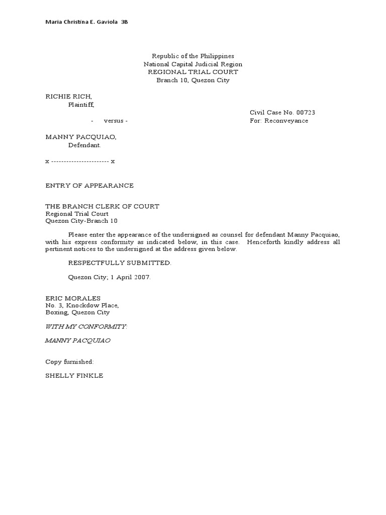 Appearance of Counsel PDF