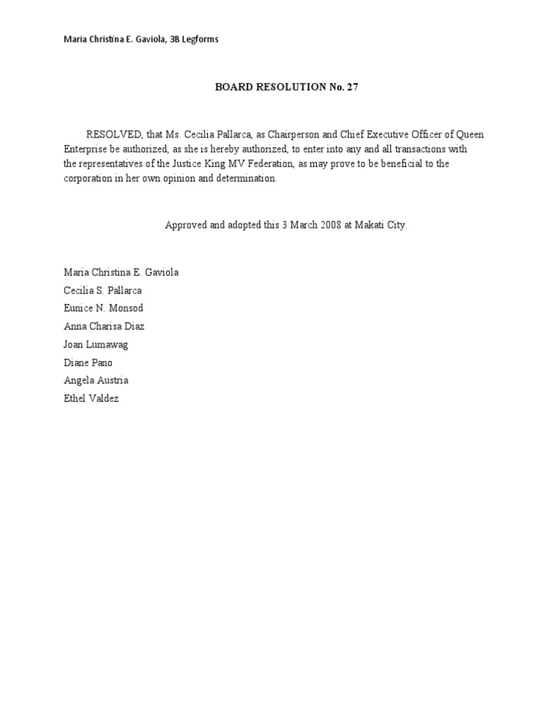 Board Resolution PDF