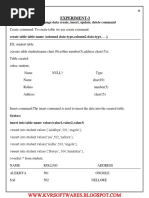 Experiment-3: Queries Retrieve and Change Data Create, Insert, Update, Delete Command