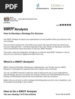 SWOT Analysis - Strengths, Weaknesses, Opportunities and Threats