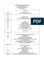 Calendar Activities S.Y. 2018-2019