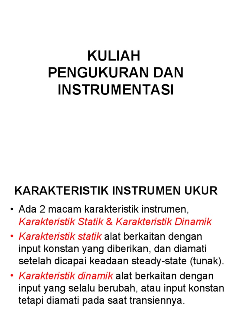 Karakteristik Instrumen Pengukuran | PDF