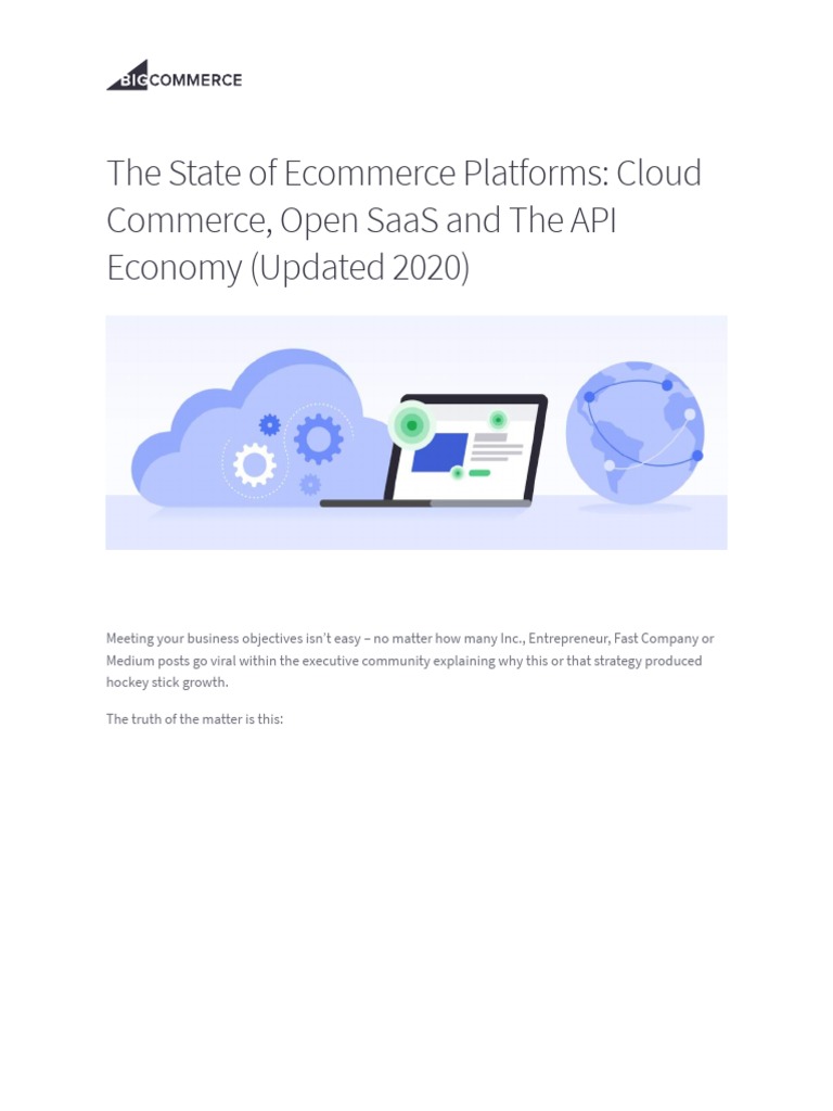 The State of Ecommerce Platforms: Cloud Commerce, Open Saas and The Api ...
