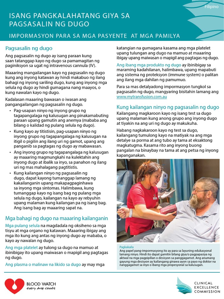 Filipino General Guide To Blood Transfusion PDF