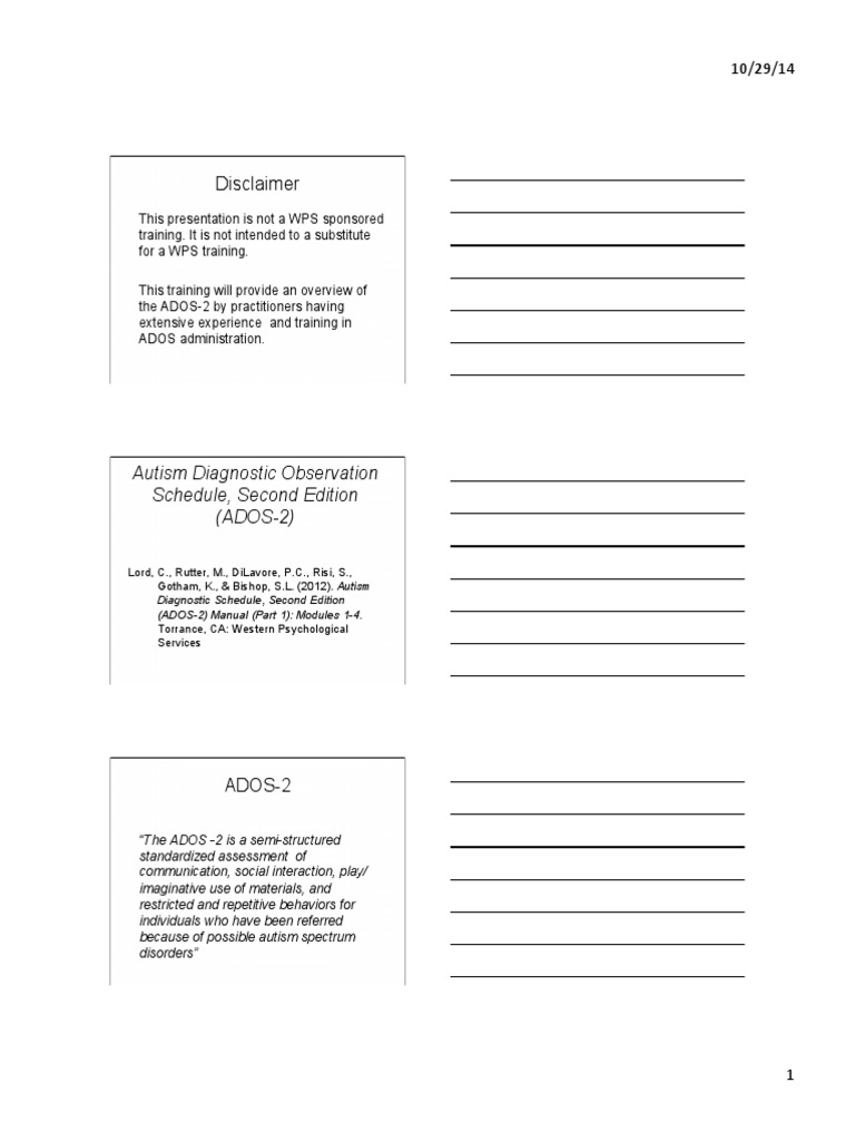 Ados 2 Module | PDF | Autism Spectrum | Childhood Psychiatric Disorders