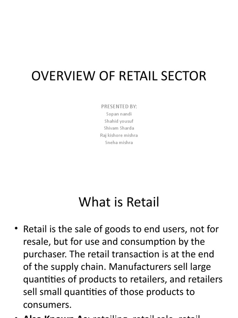 Overview of Retail Sector | PDF | Retail | Supermarket