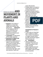 Support and Movement in Plants and Animals
