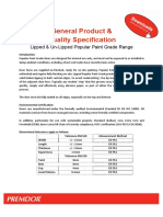 General Product Quality Spec Popular Paint Grade