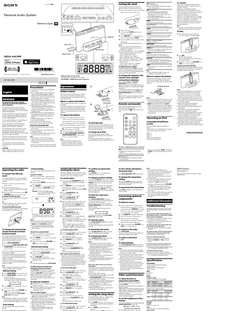 Personal Audio System: Reference Guide | PDF | I Pod | I Phone