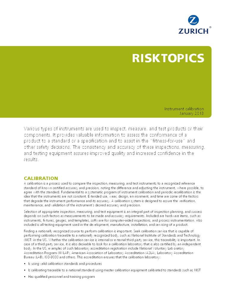 Risk Topic Instrument Calibration PDF | PDF