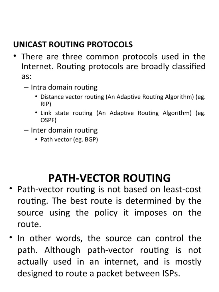 Unicast Routing Protocols Ppt