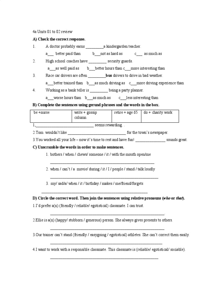 English Level B1 Review 8 | PDF | Career & Growth | Self-Improvement