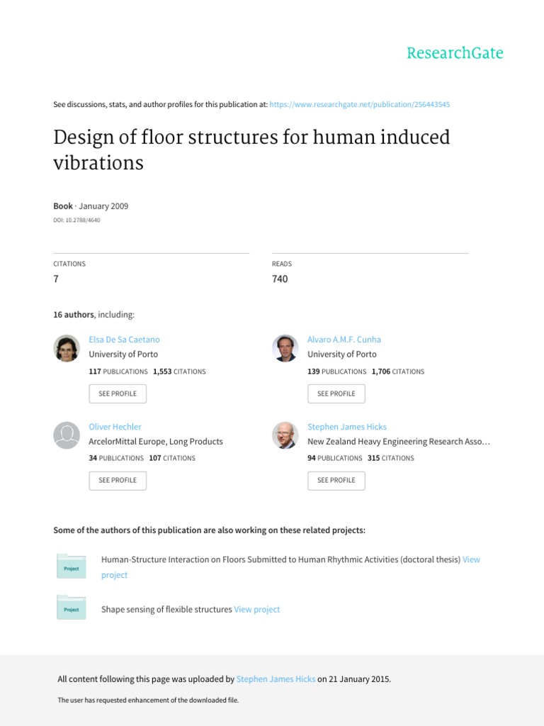 JRC Design of Floor091203 PDF | PDF | Normal Mode | Mechanics