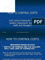 How To Control Costs Through Time Tested, Real World Techniques