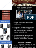 Topic: Computer Hardware and Peripheral Devices: Prepared By: Cynthia D. Abella, Ed. D