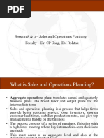 Session 8 & 9 - Sales and Operations Planning Faculty - Dr. CP Garg, IIM Rohtak