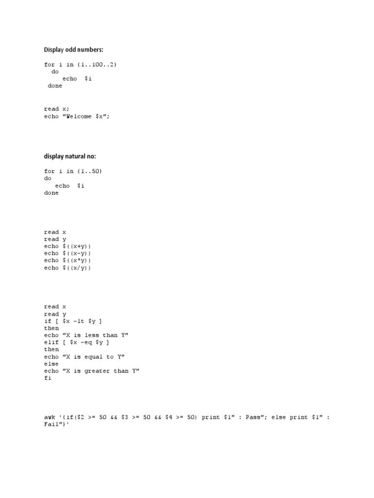 Shell Script for Performing Various Text Processing Tasks Using ...