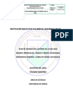 PLAN DE ASIGNATURA CATEDRA DE LA PAZ Borrador (2019)