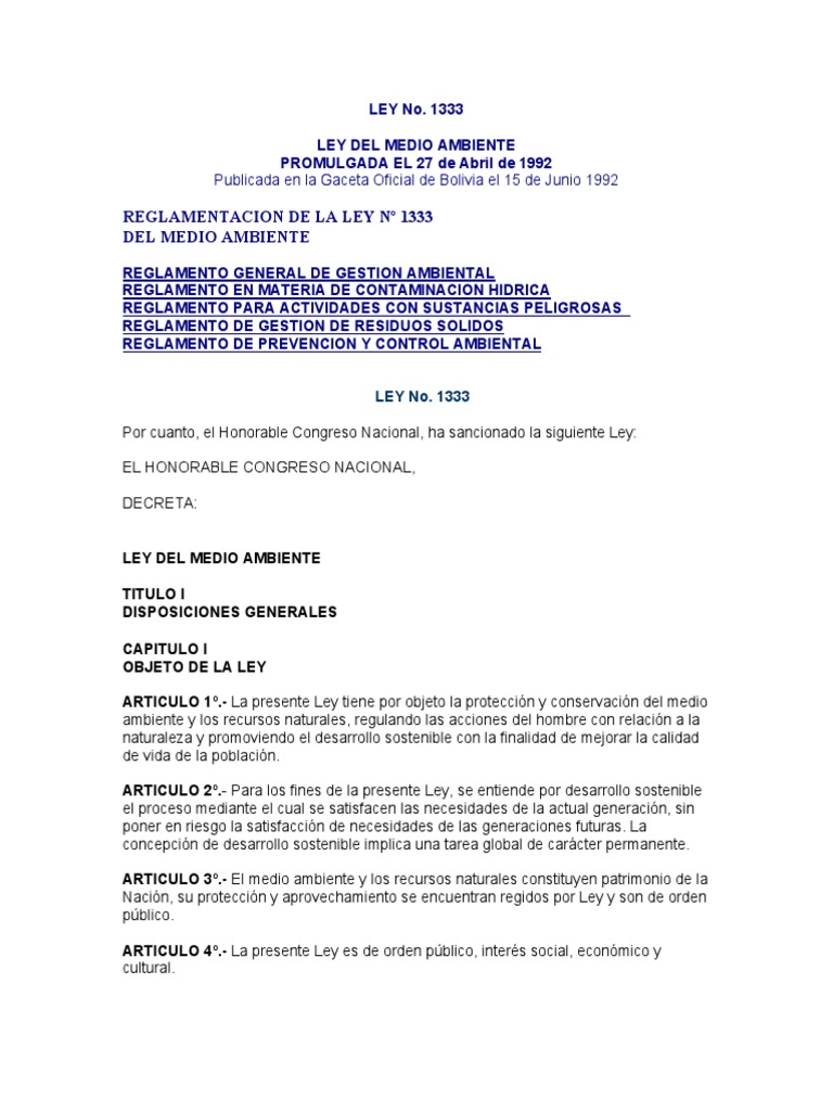 Ley 1333 PDF | PDF