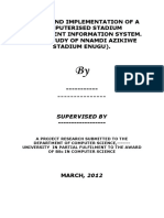 Design and Implementation of A Computerised Stadium Management Information