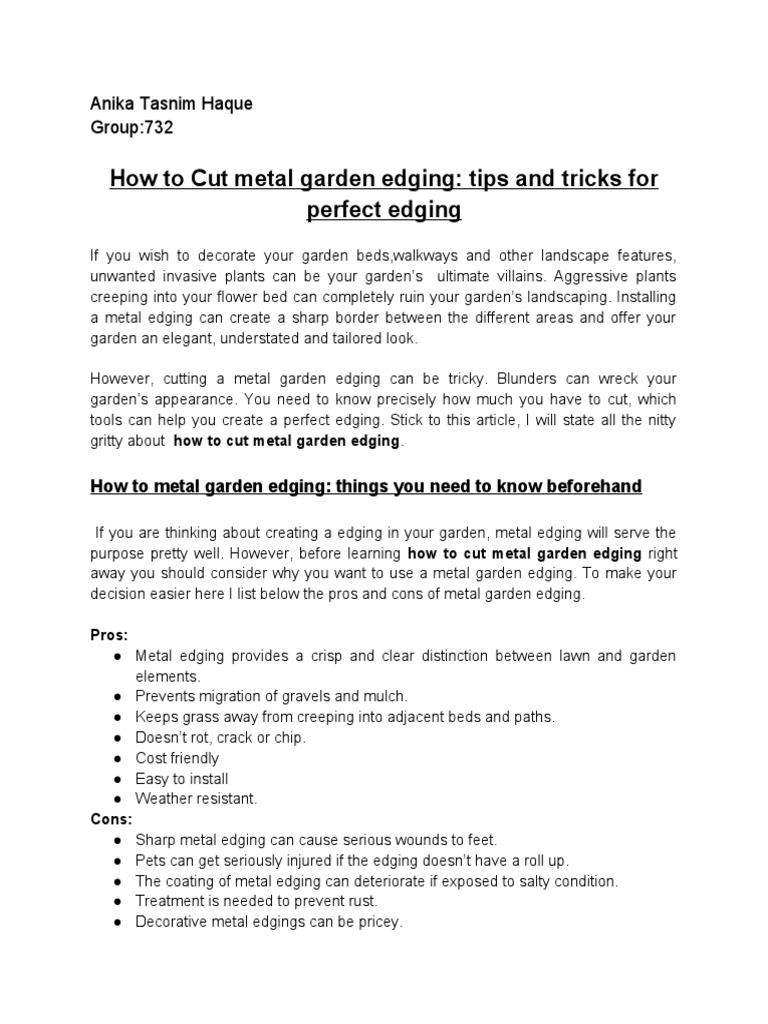 How To Cut Metal Garden Edging PDF Gardens Nature