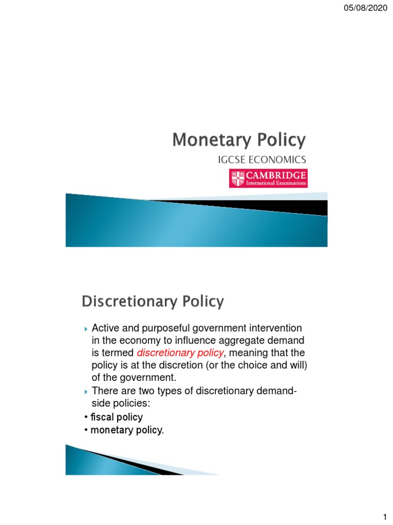 Understanding Monetary Policy in Economics | PDF | Money Supply | Interest