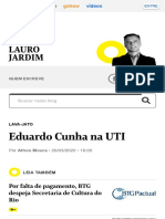 Eduardo Cunha Na UTI Lauro Jardim - O Globo