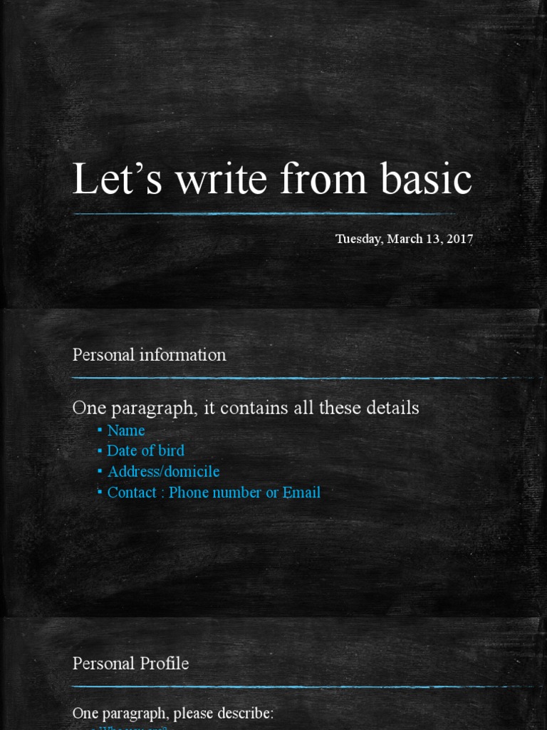 Personal Profile and Resume Guide | PDF | Career & Growth