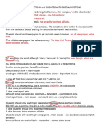 Differences Between TRANSITIONS and SUBORDINATING CONJUNCTIONS