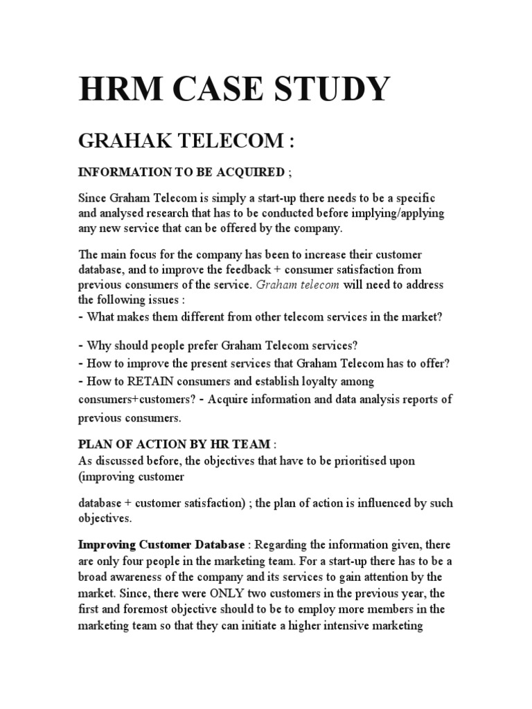 Case Study HRM PDF