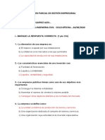 Examen Parcial de Primera Unidad de Gestión Empresarial