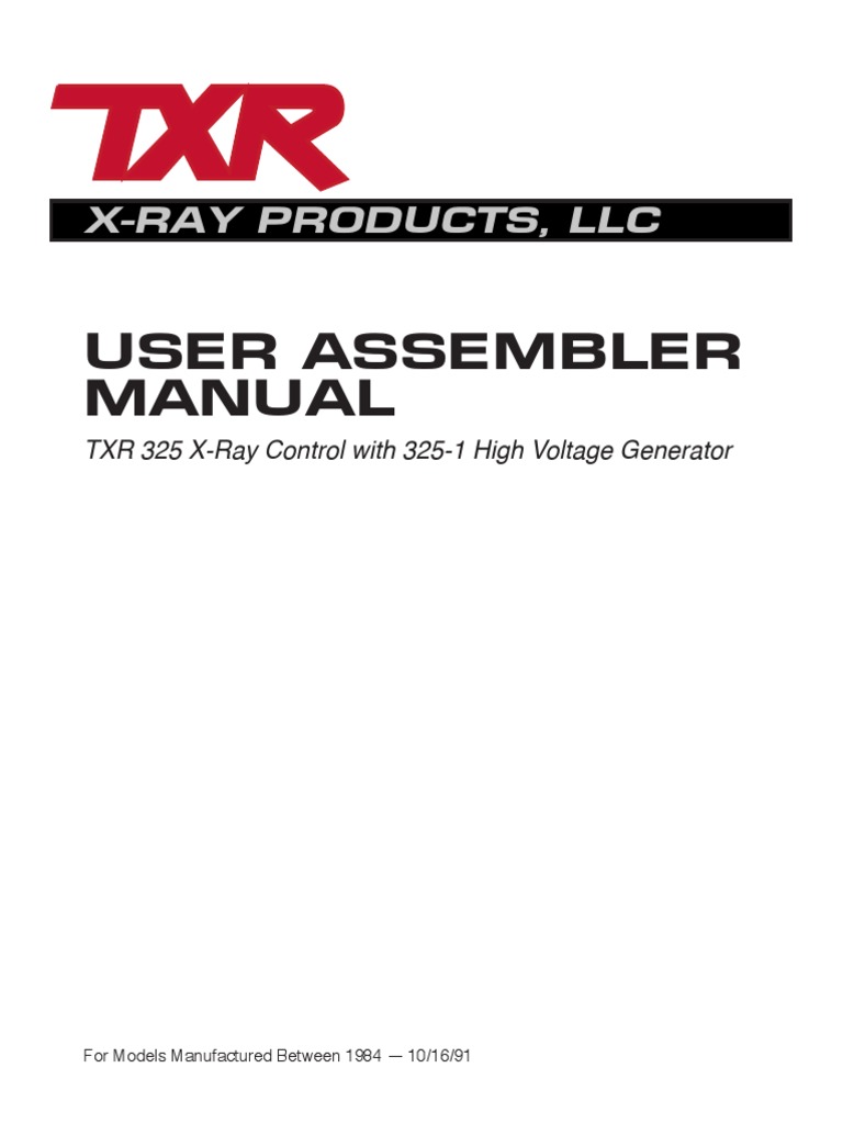 TXR 325 XRay Service Manual (19841991) PDF PDF