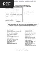 Memorandum of Law in Opposition To Motion