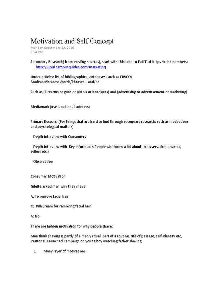Motivation and Self Concept | PDF | Drink | Motivation