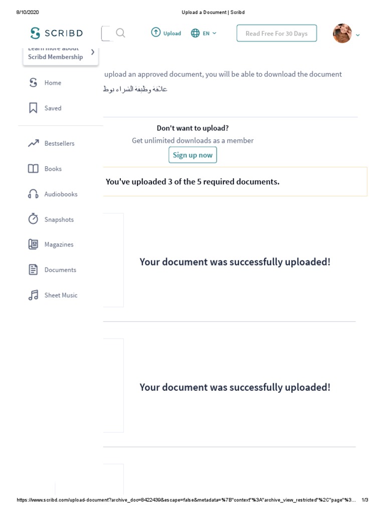 Upload A Document - Scribd PDF | PDF | Scribd | Internet