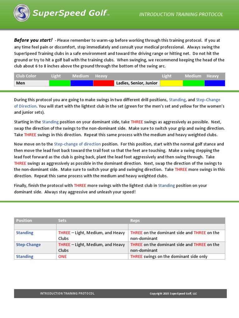 Before You Start Club Color Light Medium Heavy Light Medium Heavy PDF Leisure Team Sports