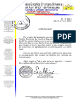 2004 COMUNICADO 12 Templo Bolivia