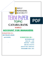 CANARA BANK ACCOUNT FOR MANAGERS ANALYSIS