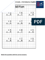 Worksheet 1st Grade - Addition and Match PDF