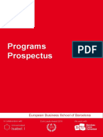 Programs Prospectus: European Business School of Barcelona