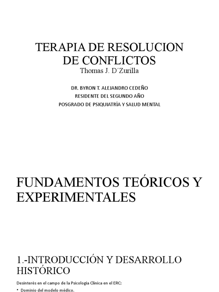 Terapia de Resolución de Conflictos | PDF | Las emociones | Estrés ...