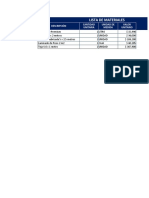 Tabla de Precios