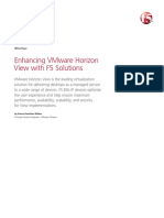 Enhancing Vmware Horizon View With F5 Solutions: White Paper