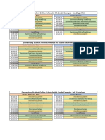 Elementary Student Online Schedule 4th Grade Example-Reading A.M