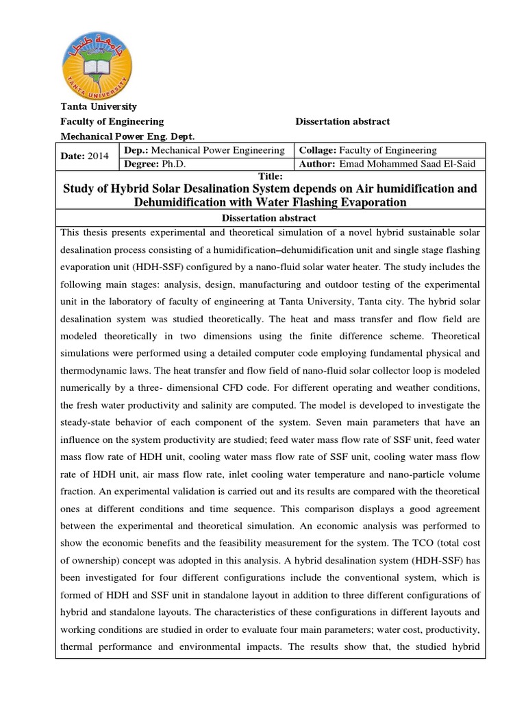 PHD Thesis Abstract PDF Desalination Fluid Dynamics