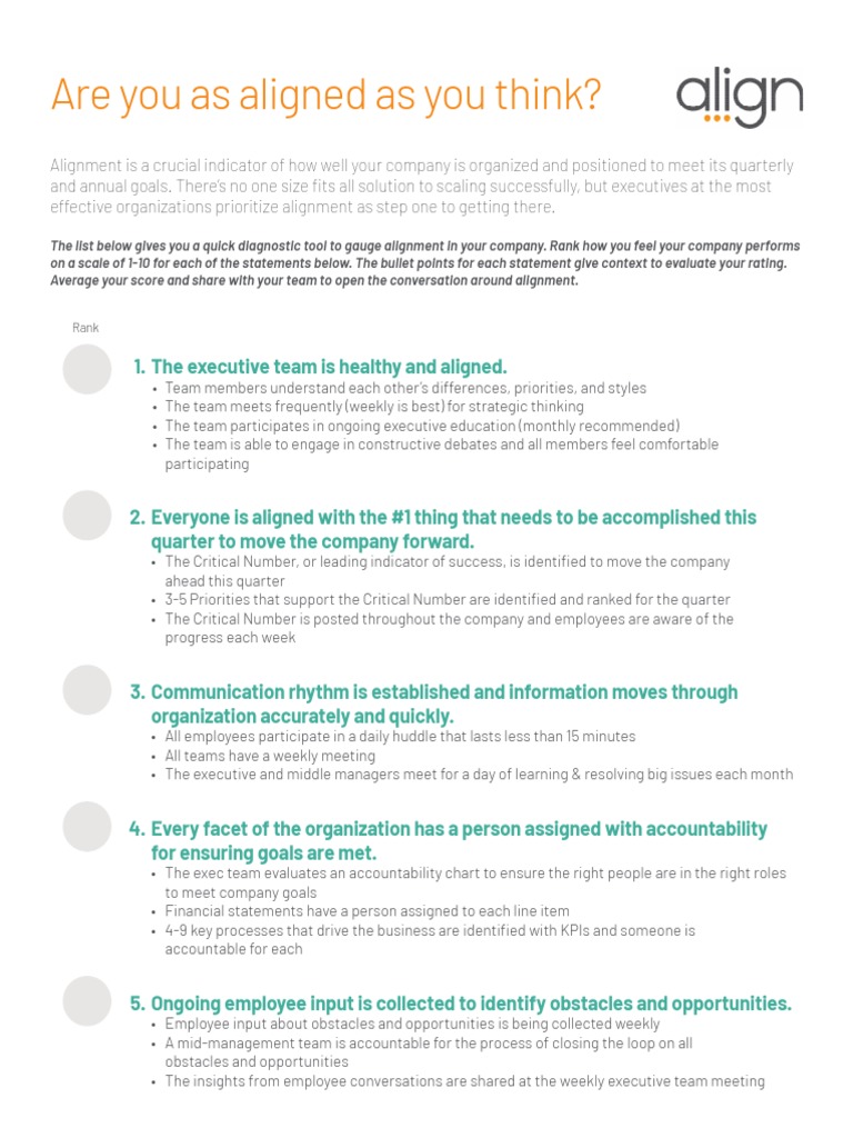 Alignment Checklist PDF Performance Appraisal Psychological Concepts